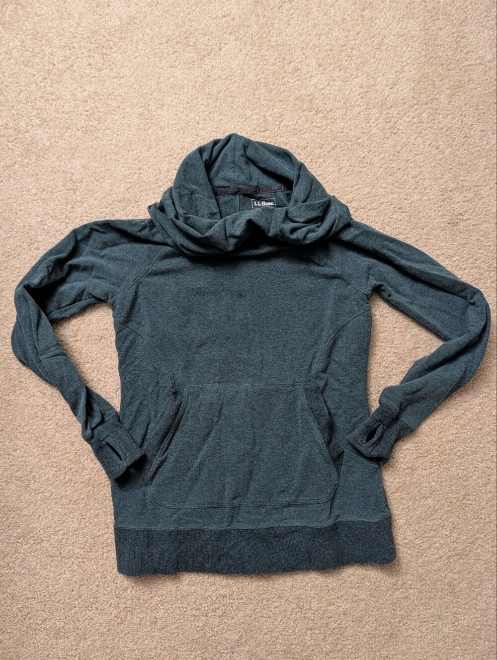 L.L. Bean Women's Dark Teal Hoodie Sweater